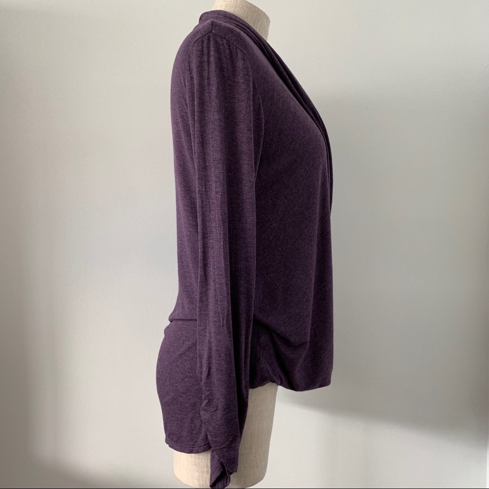 Max Studio purple draped high low blouse